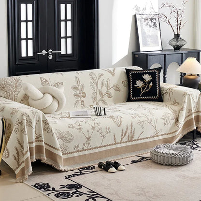 Vintage Floral Woven Pet Protected Sofa Cover